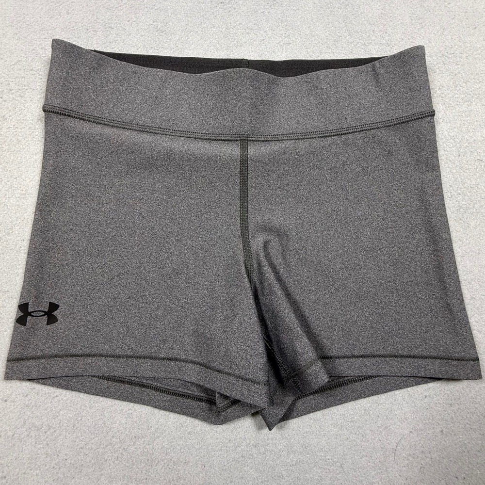 Under Armour Womens HeatGear Compression Shorts Heather Gray Athletic Small